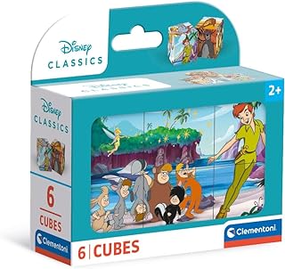 Clementoni Classics-6 Pezzi Bambini 2 Anni, Cartoni Animati, Cubi, Puzzle Disney, Made In Italy, Multicolore, 40657