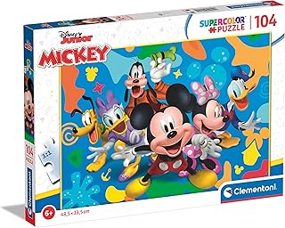 Clementoni - 25745 - Supercolor Puzzle - Disney Mickey and Friends - 104 Pezzi - Puzzle Bambini 6 Anni, Puzzle Cartoni Animati - Made In Italy