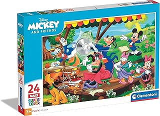 Clementoni - 24218 - Supercolor Puzzle - Disney Mickey and Friends - 24 maxi pezzi - Made in Italy, puzzle bambini 3 anni+