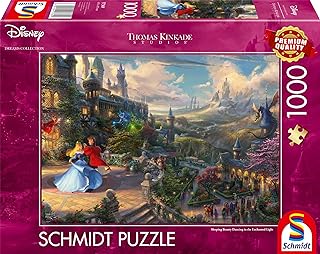 Schmidt Spiele 57369 Thomas Kinkade, Disneys Sleeping Beauty Dancing in The Enchanted Light, Puzzle da 1000 Pezzi, one Size