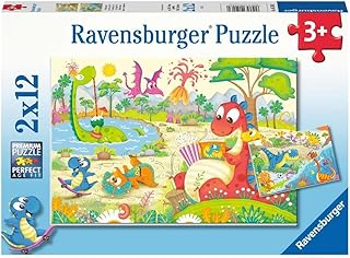 Puzzle, Dinosauri Giocosi, 2x12 Pezzi, Puzzle per Bambini, Età Consigliata 3+, 05246 2