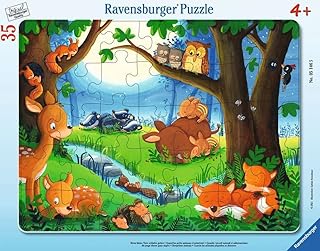 Verlag- Wenn Kleine Tiere Schlafen Gehen Ravensburger Puzzle per Bambini 05146-Puzzle con Cornice da 35 Pezzi, Motivo: Quando i Piccoli Animali Vanno a Dormire, Multicolore, 05146