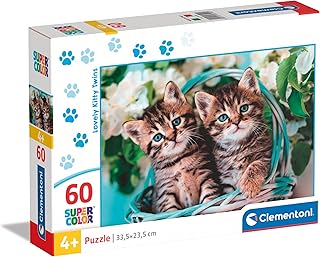 26599 - Supercolor Puzzle - Lovely Kitty Twins - 60 Pezzi - Puzzle Bambini 4 Anni, Puzzle Animali, Puzzle Gatti, Made In Italy