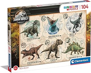 27179 - Supercolor Puzzle - Jurassic World - 104 Pezzi - Puzzle Bambini 6 Anni, Puzzle Cartoni Animati - Made In Italy