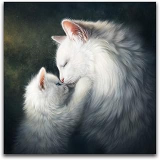 Yingxin34 Puzzle 1000 Pezzi Due Gatti Bianchi Puzzles Classici Puzzle Adulti Puzzle Bambini 1000 Piece Jigsaw Puzzles 26X38cm（10.23 * 14.96inch）