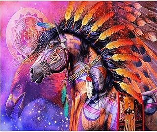 Yingxin34 Puzzle da 5000 Pezzi per Adulti Puzzle con Cavallo e Aquila Decorati tribali 5000 Pezzi