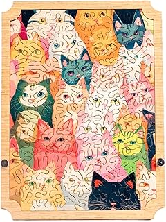 Puzzle Gatto,Puzzle in legno per adulti - Puzzle in legno a forma di gatto,Puzzle cerebrali impegnativi, puzzle in legno con gatti unici per adulti, uomini e donne