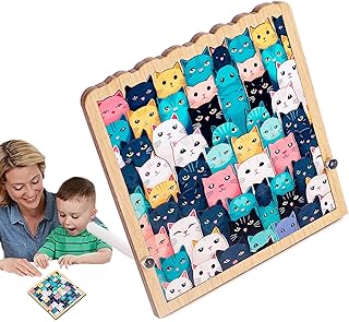 Puzzle a Forma di Gatto, Puzzle in Legno 13x14 cm con 62 Gatti, Puzzle in Legno Unici e Innovativi per Gli Appassionati di Puzzle, Amici di Famiglia