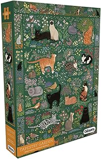 Gibsons Tapestry Garden | Puzzle da 1000 pezzi | Gatti Uccelli Animali Floreali Bella Opera D'arte | Puzzle sostenibile per adulti | Premium 100% riciclato | Ottimo regalo | Gibsons Games