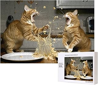 Phayah Puzzle da battaglia di gatti per adulti, 300 pezzi, decorazione per la casa, festa di compleanno per uomini e donne, 40 x 28 cm