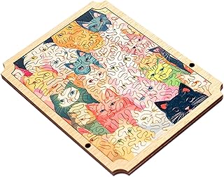 Puzzle con gatti da 96 pezzi - Puzzle con gatti in legno, rompicapo impegnativo per adulti | Puzzle intricato per uomini e donne, puzzle in legno unico per esercizi mentali, puzzle divertente e rilass