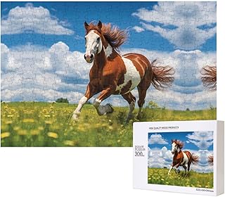 Phayah Puzzle in legno con cavalli della prateria, 300 pezzi, per famiglia, amici, decorazione per la casa, decorazione da parete, 30 x 28 cm