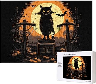 Phayah Puzzle con gatto sulla croce, lapide per adulti, 300 pezzi, decorazione per la casa, festa di compleanno per uomini e donne, 40 x 28 cm