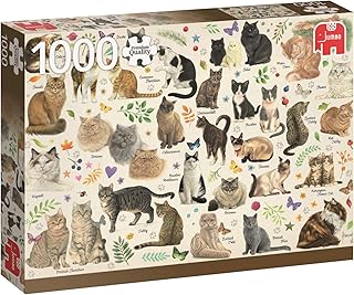 Jumbo- Poster di Gatti 1000 Pezzi Jigsaw Puzzle, Multicolore, 18595