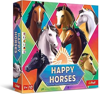 Trefl - Happy Horses - un Gioco per Famiglie, Cavalli, Gioco di Società per Adulti e Bambini a partire dai 7 anni