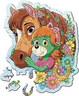 Trefl Famiglia iki Legno: The Treflik Family, L'Allegra Treflik-50 Pezzi, Incastro Wooden, Forme Irregolari, 10 Personaggi, Puzzle Moderno per Bambini dai 5 Anni, Multicolore, 20259