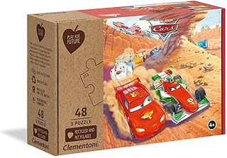 Clementoni - 25254 - Puzzle Play For Future - Disney Pixar Cars - 3x48 pezzi - materiali 100% riciclati - Made in Italy, puzzle bambini 4 anni+