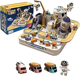 Car Spaces Adventure Toys - Set da gioco Avventura di salvataggio in auto, Pista per veicoli coinvolgente, Vagone puzzle | Giocattoli per veicoli prescolari City Rescue, gioco da interni perfetto per