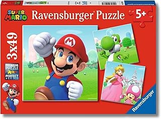 Ravensburger - Puzzles Super Mario Confezioni Da 3 | Puzzle Bambini 5 Anni O Più | Regalo Bimba 5 Anni 3 X 49 Pezzi | Puzzle Bambini 21 X 21 Cm | Puzzles Perfetti Ravensburger