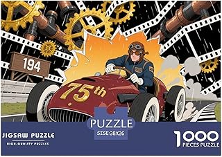 Antique Racing Cars Puzzle in Legno Impermeabile Puzzles Da 1000 Pezzi Per Adulti Divertenti Per Decorazioni Domestiche