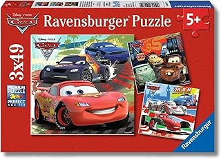 Ravensburger - Puzzles Disney Cars 2 Confezioni da 3 | Puzzle Bambini 5 Anni O più | Regalo Bimba 5 Anni 3 X 49 Pezzi | Puzzle Bambini 21 X 21 Cm | Puzzles Perfetti