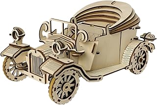 Vintage Car - Wood Board 3D Wooden Puzzle Kit | Car Model Kits Retro Collectible Vehicle Puzle For Adults And Teens, For Birthdays, Holidays, Halloween, And Family Bonding Time