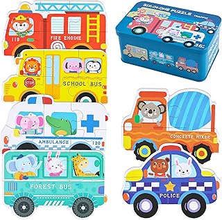 BBLIKE Puzzle Bambini 2 3 4 Anni - 6 Pezzo Legno Puzzle Bambina, Gioco Educativo Regali per Bimbo, Giocattoli Montessori da Viaggio, Regalo Compleanno per Bimba Ragazza Maschio 2-5 Anni（Trasporto）