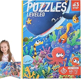 Magnetic Puzzle, Educational Travel Game Book, Fun Learning Activities for Kids, Boys, Girls, Road Trip, Car Ride, Birthday Presents, Classroom Entertainment, Portable Toy Set